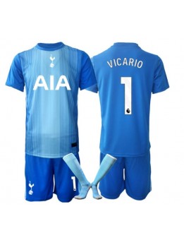 Billige Tottenham Hotspur Guglielmo Vicario #1 Keeper Bortedraktsett Barn 2025-26 Kortermet (+ Korte bukser)